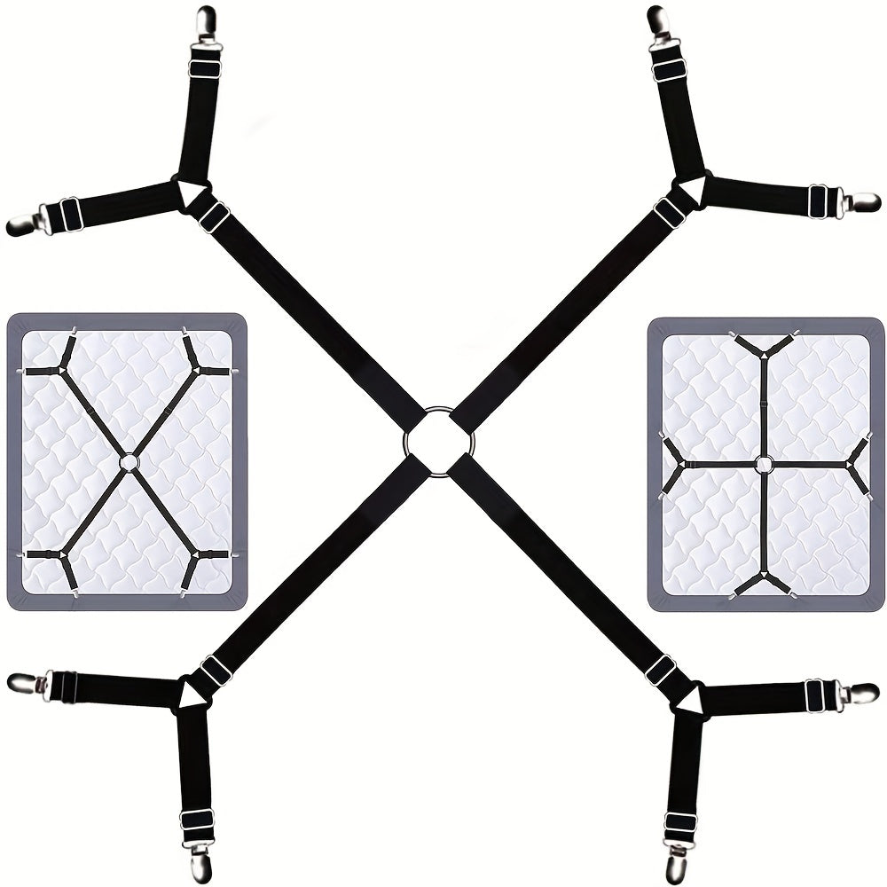 Household Bed Sheet Fixers With 8 Clips Adjustable Elastic Clips for Sofa and Tablecloths