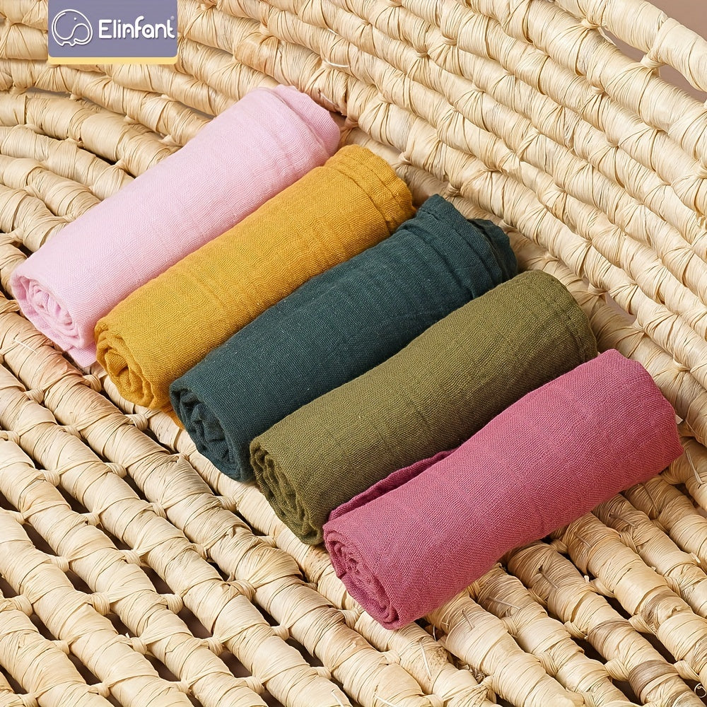 Muslin Swaddle Blanket for Newborns and Babies Solid Color Cotton Multi-Functional Wrap Towel