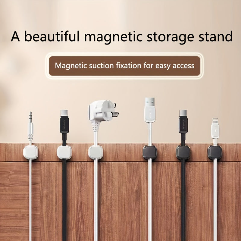 Magnetic Cable Organizer and Holder Set for Desktop Storage PVC 1/3/6 Pieces