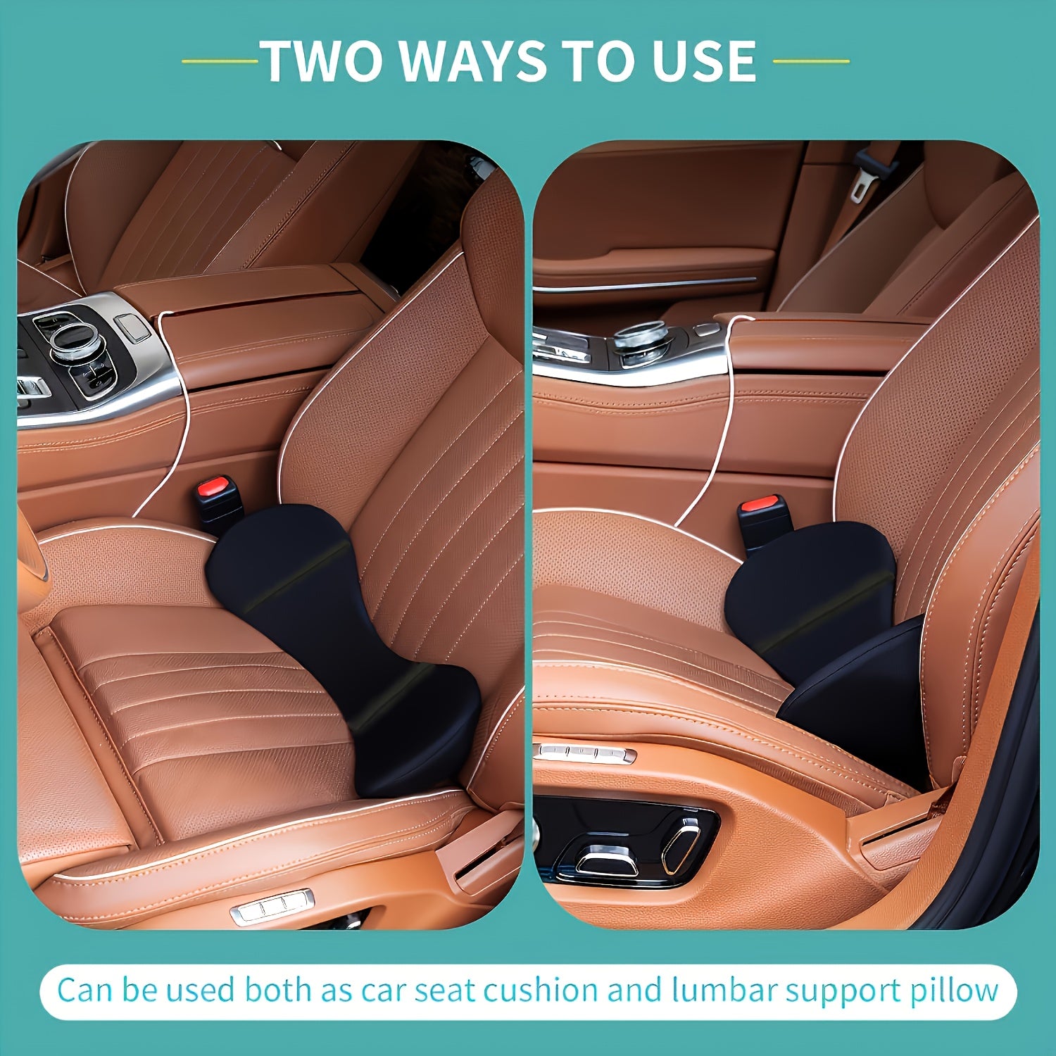 Memory Foam Car Seat Cushion for Long Drives, Comfortable, Universal Fit