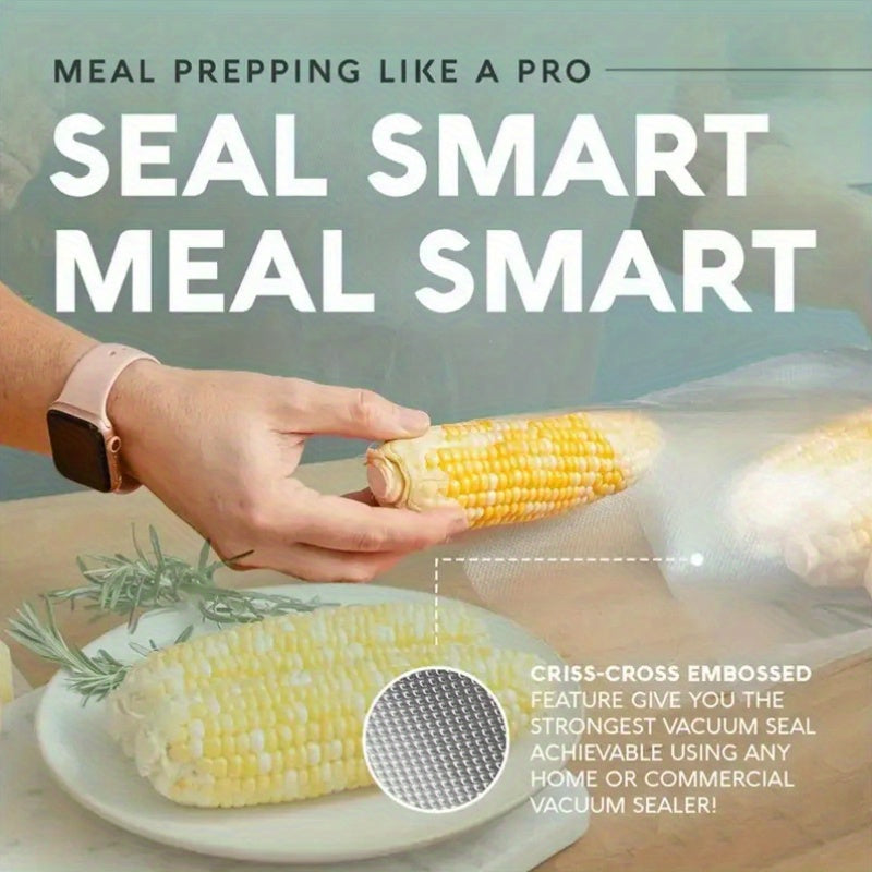 100 dona BPA-siz plastmassa vakuum yopishqoq paketlar oziq-ovqatni saqlash sous vide saqlash