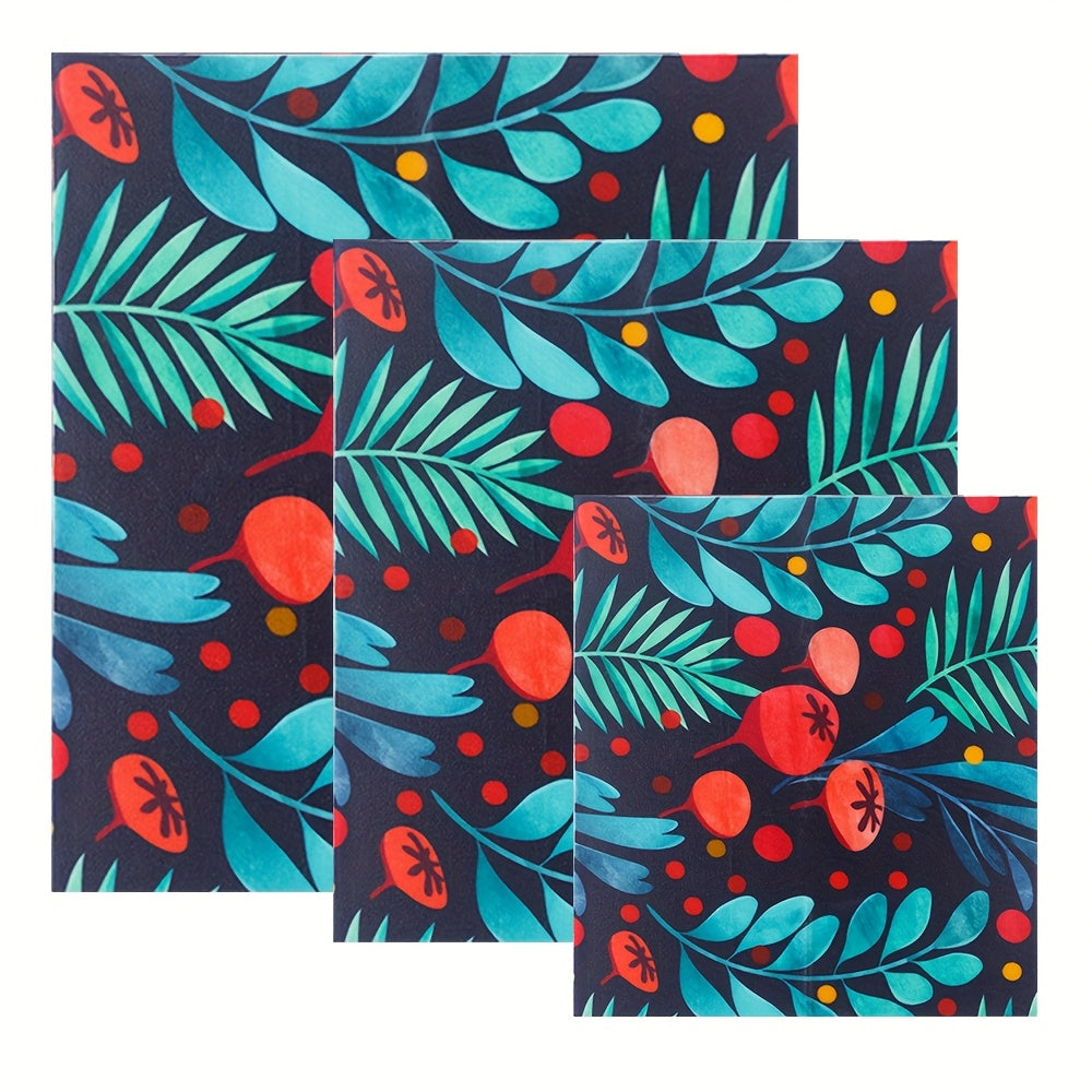 Reusable Beeswax Wraps Set of 3 for Food Storage and Freshness