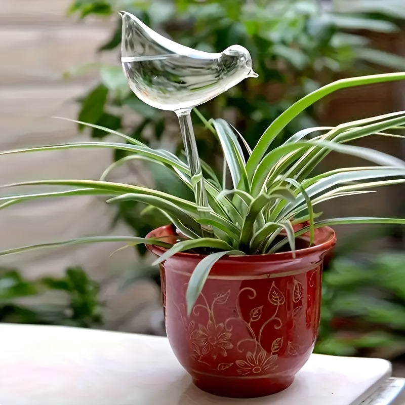 Set of 5 Transparent Bird-Shaped Self-Watering Spikes for Home Gardening and Balcony Succulents