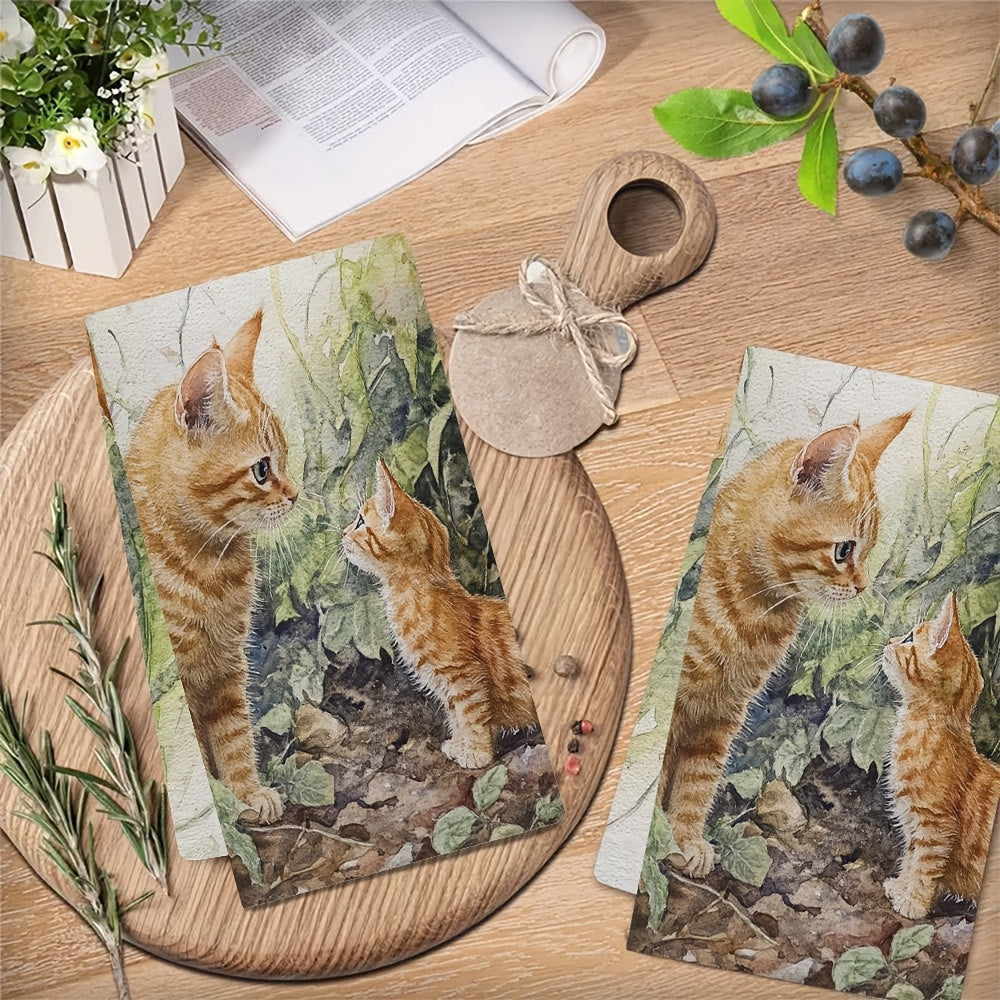 Set of 2 Ultra Soft Kitchen Towels 40x60cm Absorbent and Machine Washable