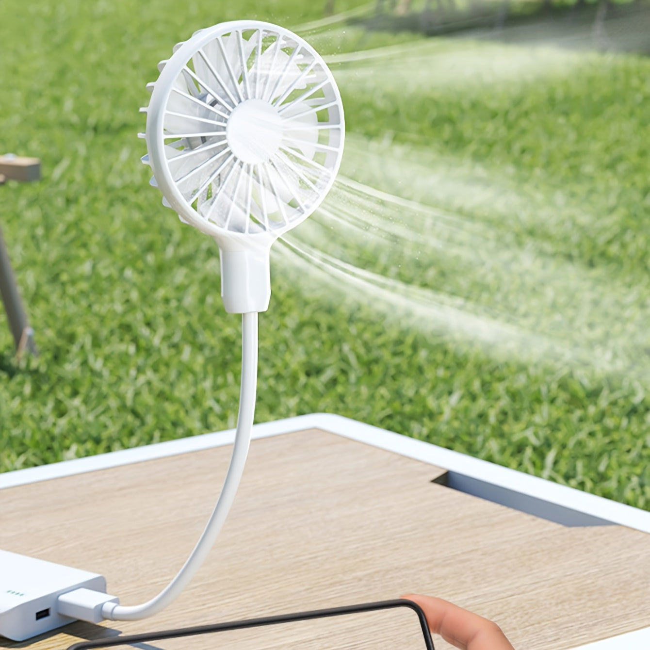 Portable USB Mini Fan for Travel Camping Outdoor and Desktop Use Quiet Compact ABS