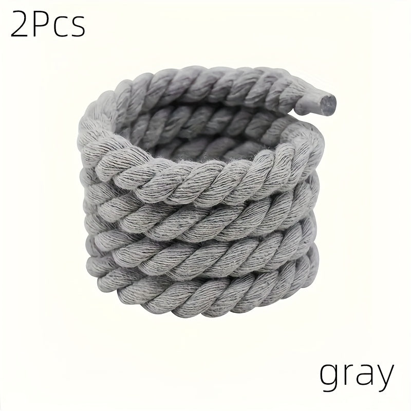 2-Pack Thick Canvas Shoe Laces for Casual Sneakers and Boots Black White Gray