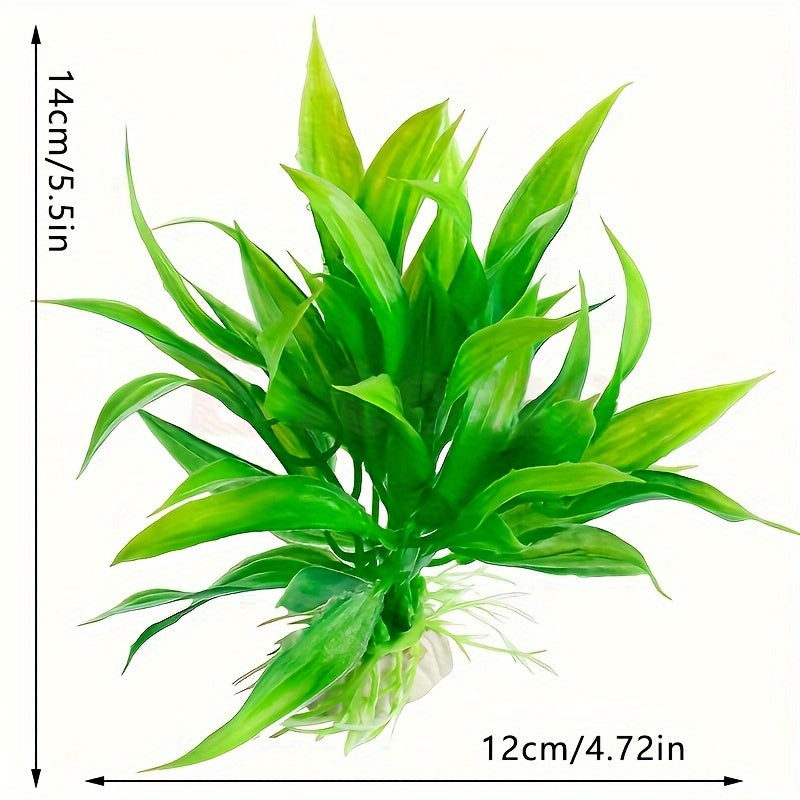 Plastic Aquarium Plant Grass 15cm Green Fish Tank Decor