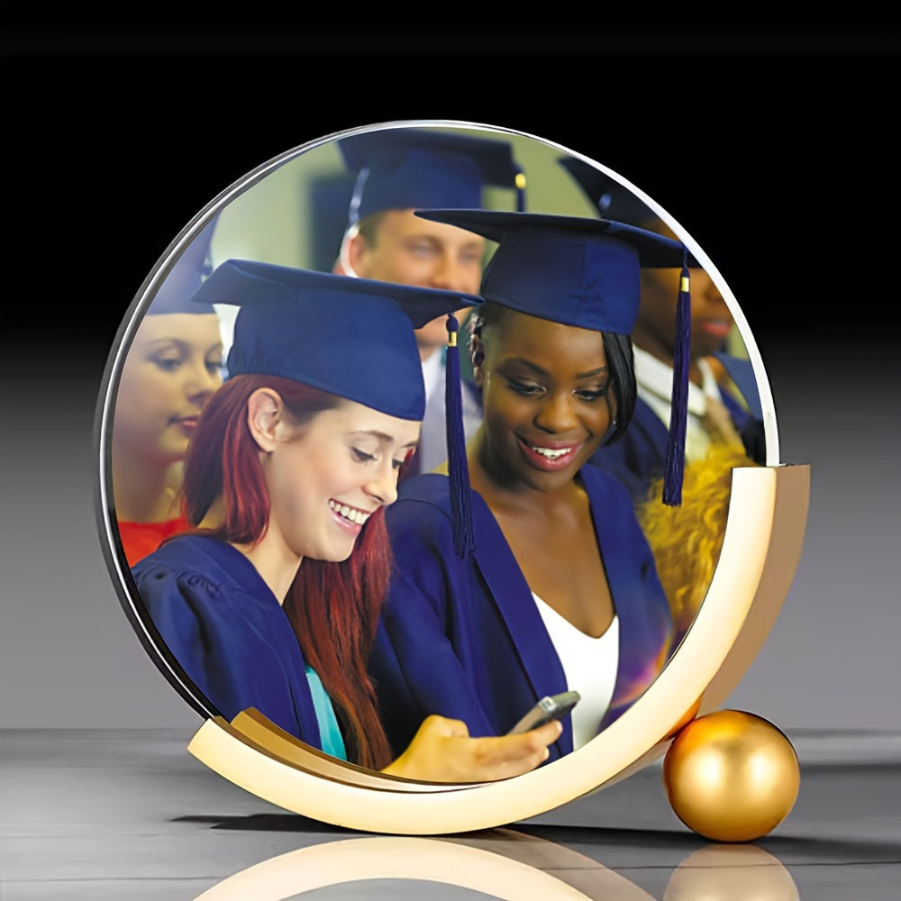 Marco de fotos redondo personalizado para regalos, manualidades, adorno creativo para escritorio