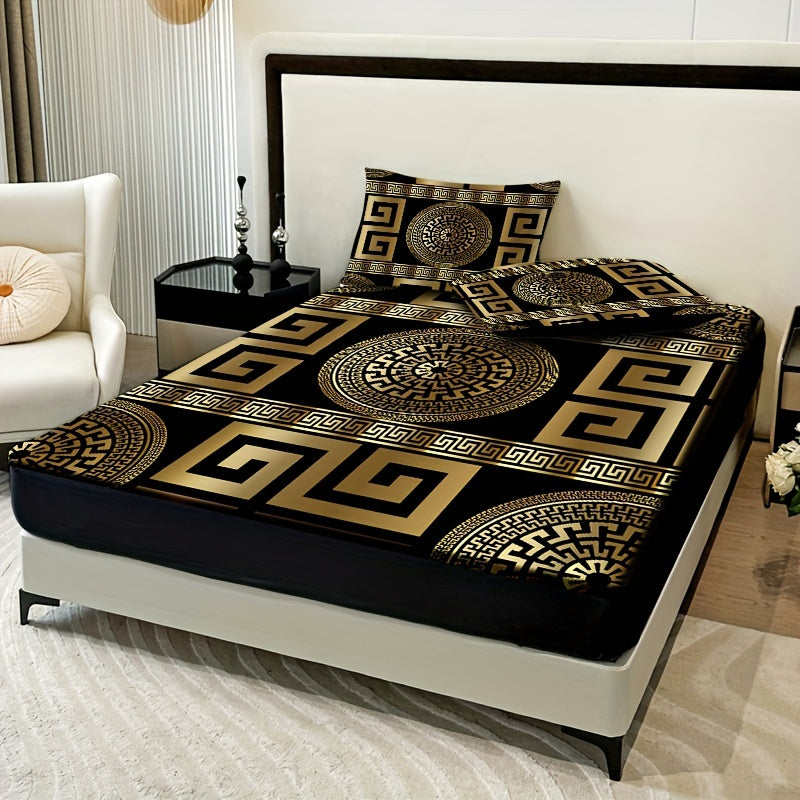 European Design 3-Piece Bedding Set Polyester Breathable Machine Washable