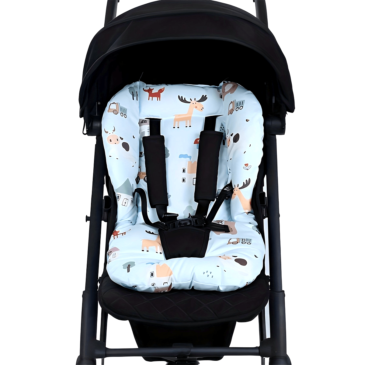 Animal Print Baby Stroller Seat Liner for Infants and Toddlers Breathable Polyester Cushion