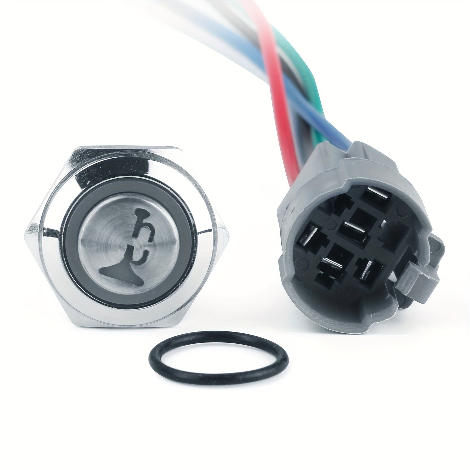 Universal 12V Car Horn Button Instant Switch Tail Plug Cable Bundle