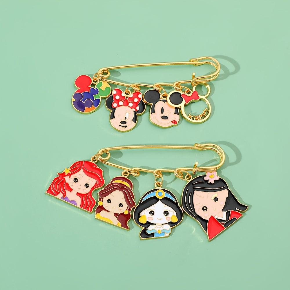 Set of Three Mickey Mouse Enamel Pins Cartoon Animal Brooches for Backpacks and Clothing