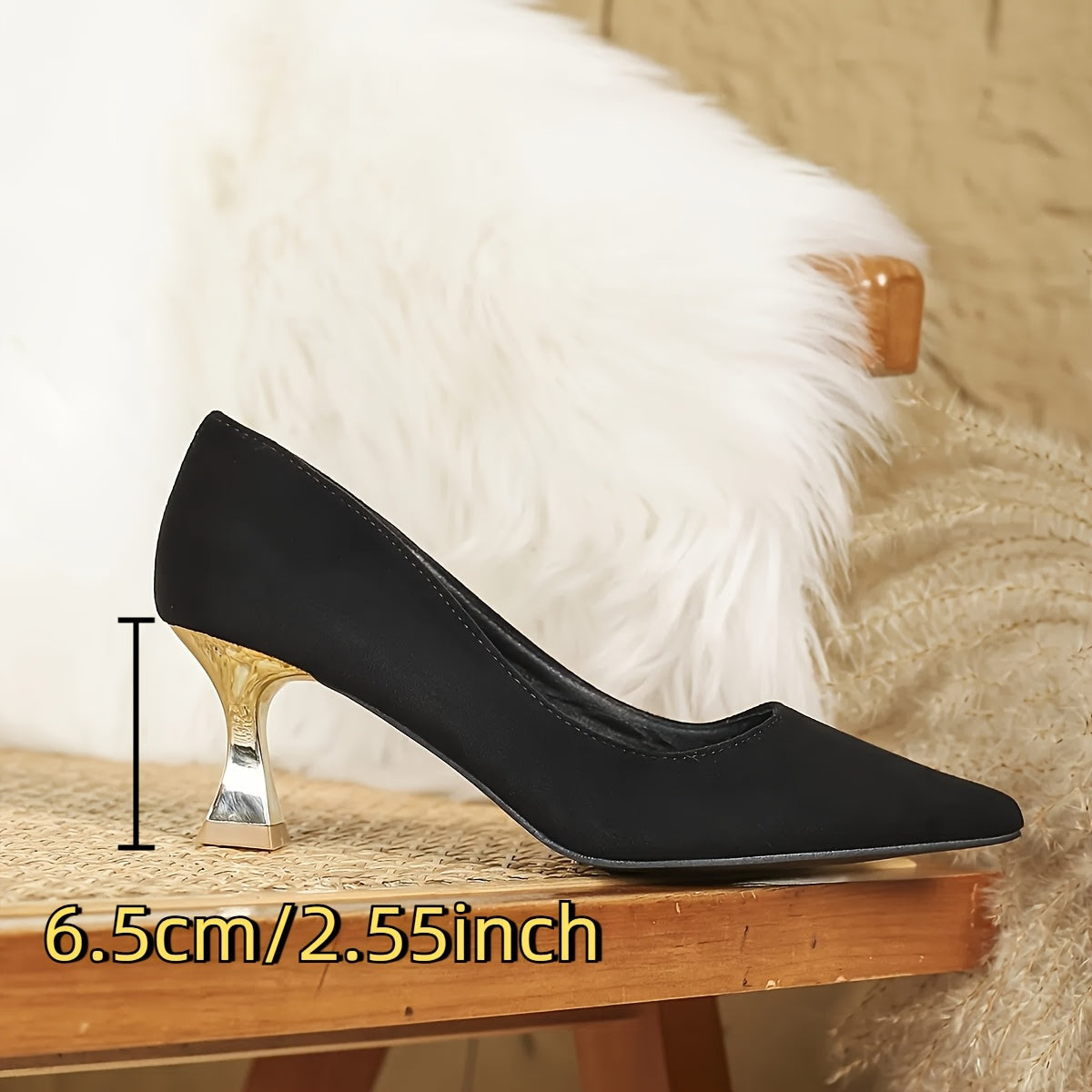 Ayollar uchun nuqtali yuqori poyabzal, flanel ustki, mustahkam oltin poyali, partiyalar yoki kundalik uchun