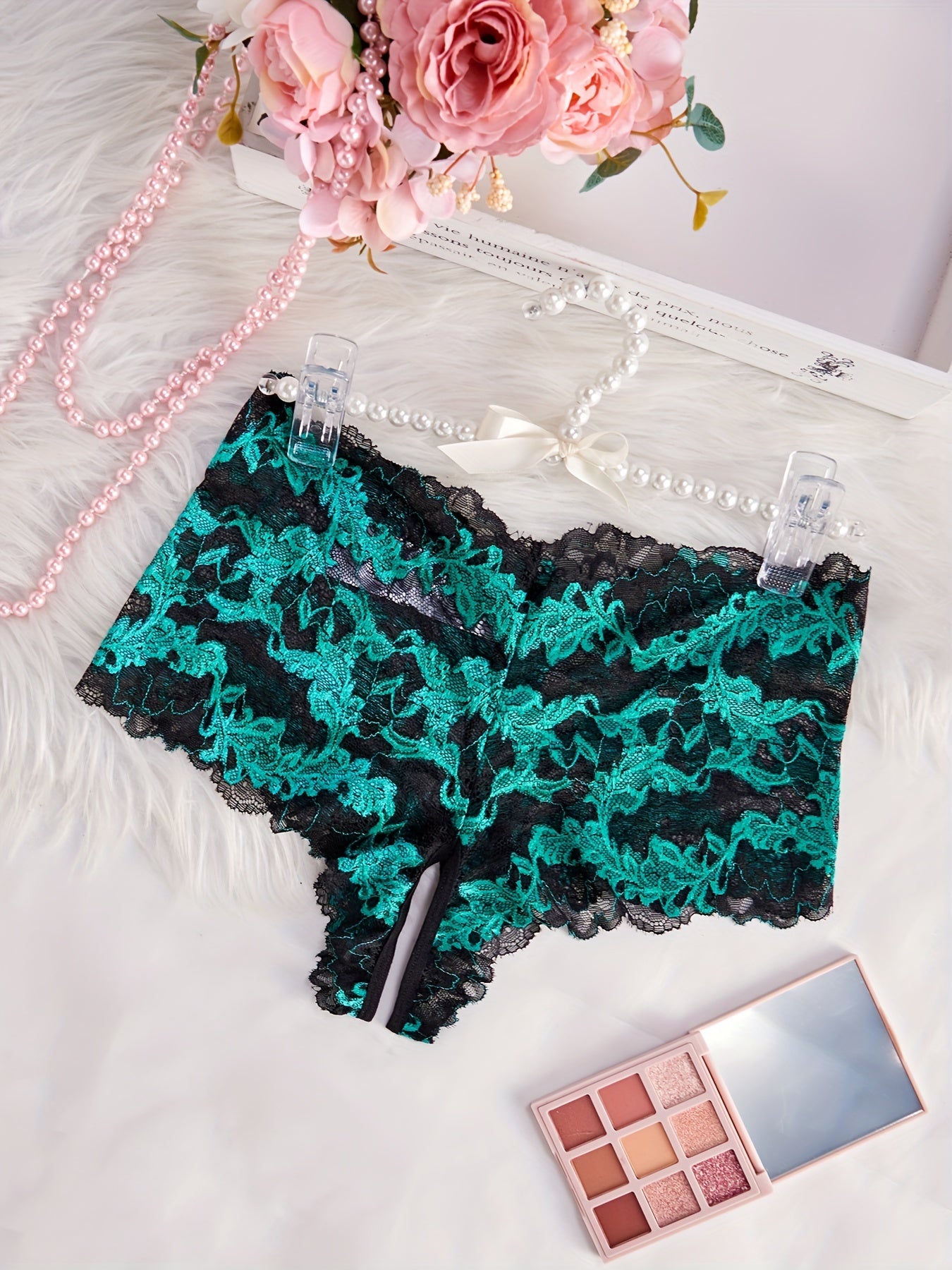 Chic Ikki Rangli Dantelli Ichki Kiyimlar - Jozibador, O'rta Balandlikda, Yarim Shaffof, Cho'ziluvchan, Yaqqol Muntazam Vaqtlar Uchun Ideal