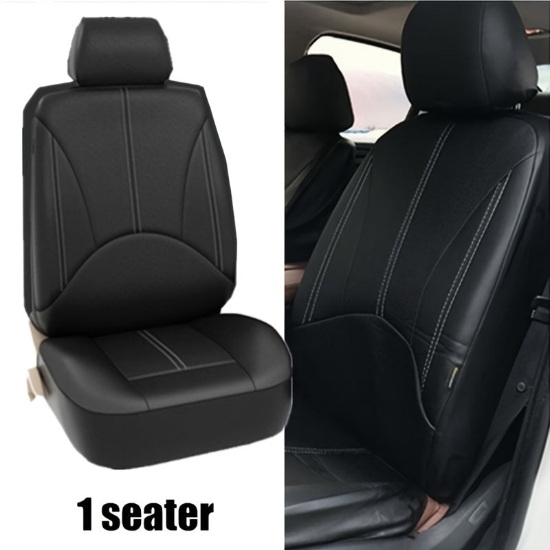 Juego de fundas para asientos de coche de cuero PU de lujo, impermeables, resistentes a las manchas, con protección completa y cojines