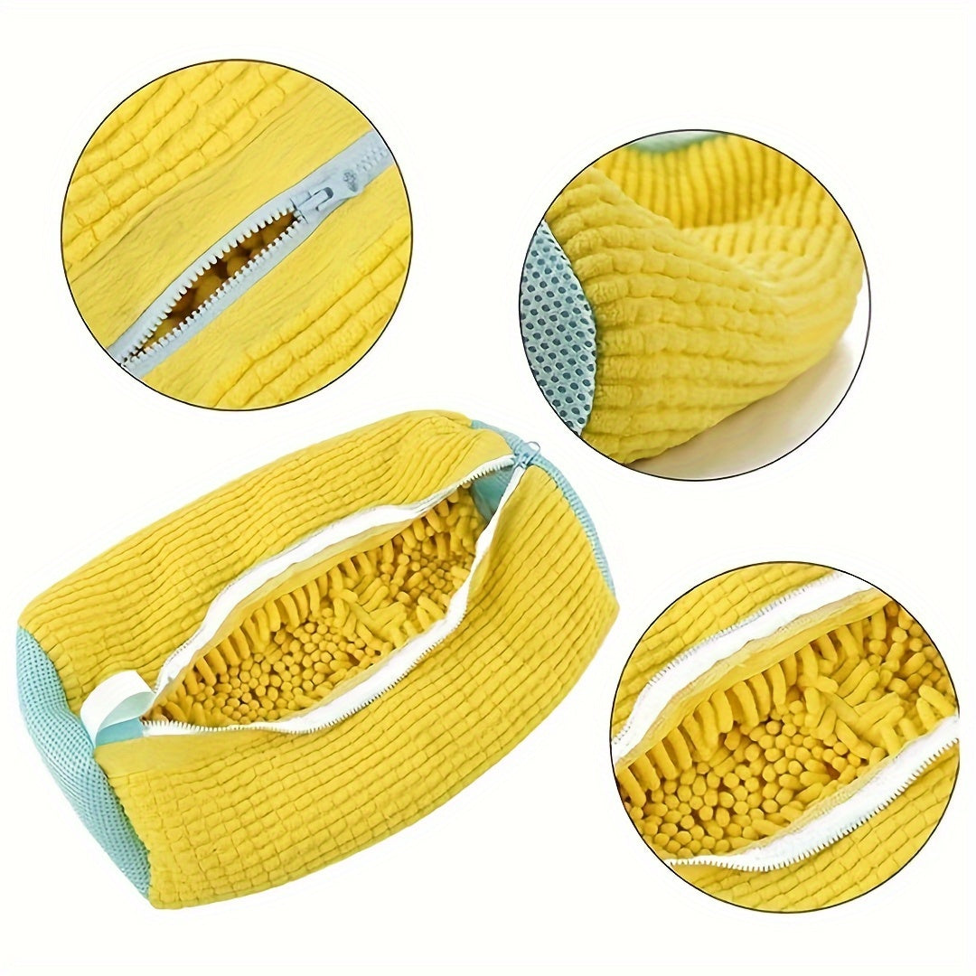 Durable Reusable Shoe Wash Bag Fits All Shoes 360° Cleaning Portable Travel Laundry Yellow Grey