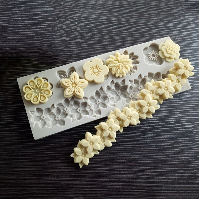 Flower-Shaped Fondant Silicone Mold 5.71 Inches for Cake Decorating