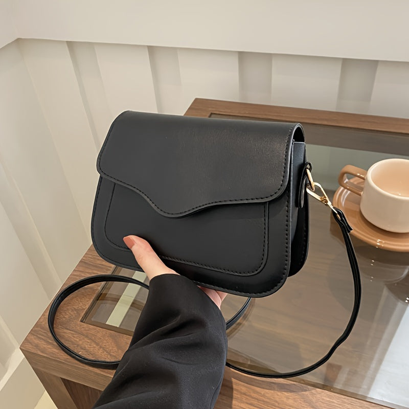 Women's Small Square Saddle Bag Crossbody Shoulder Bag PU Fashion Lightweight