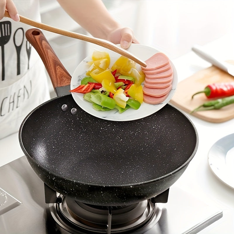 Green Cast Iron Non-Stick Frying Pan 1-Piece Smokeless Induction Gas Compatible