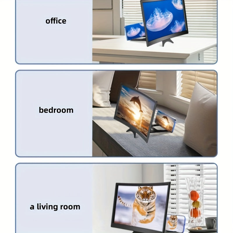 Curved Phone Screen Amplifier with High-Definition Large Screen and Anti-Blue Light Technology