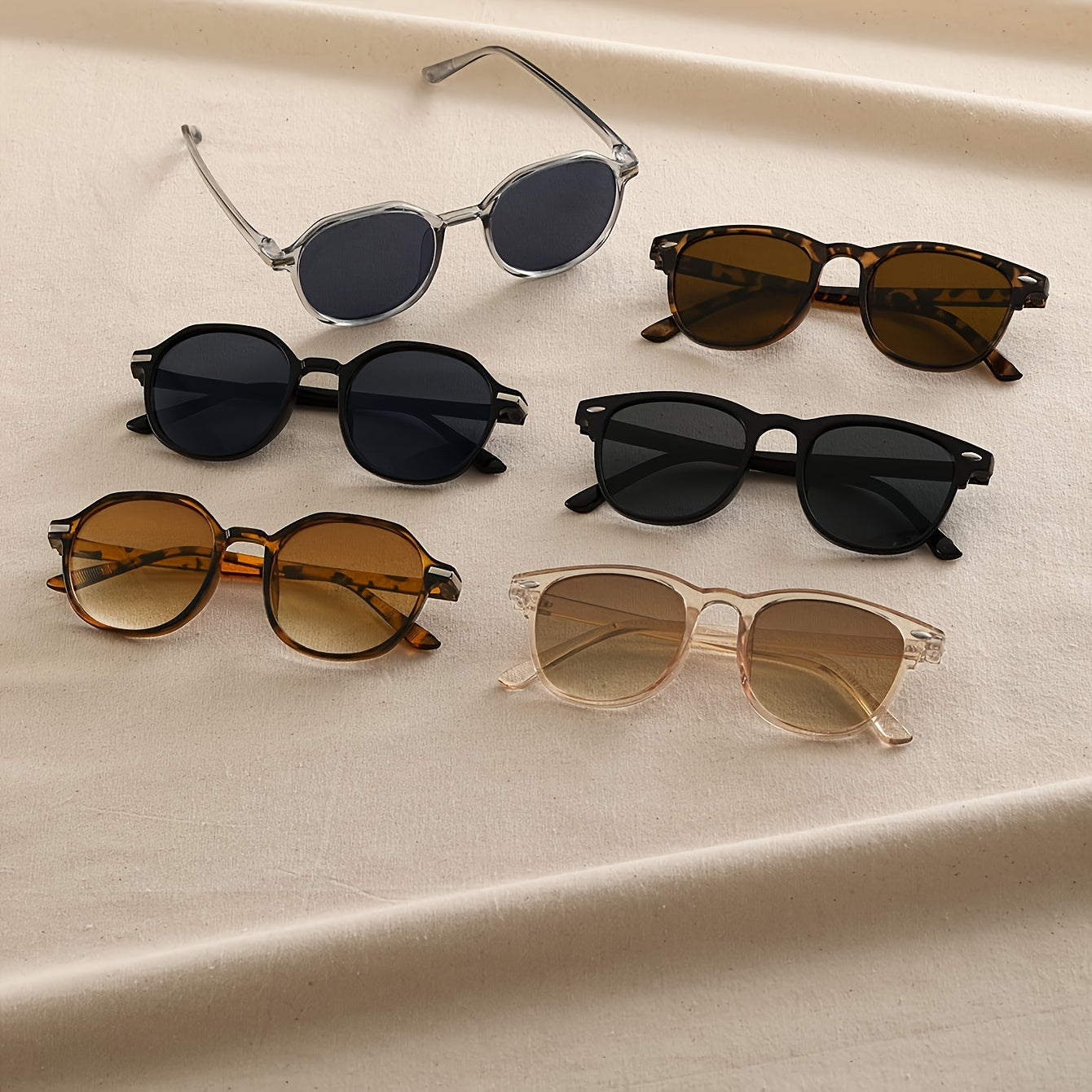 Six Pairs of Women's Stylish Oval Glasses in Assorted Colors