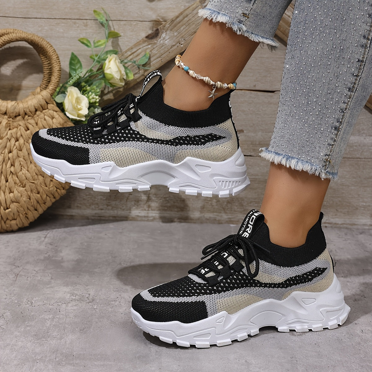 Men Breathable Casual Sports Shoes Comfortable Lightweight Black