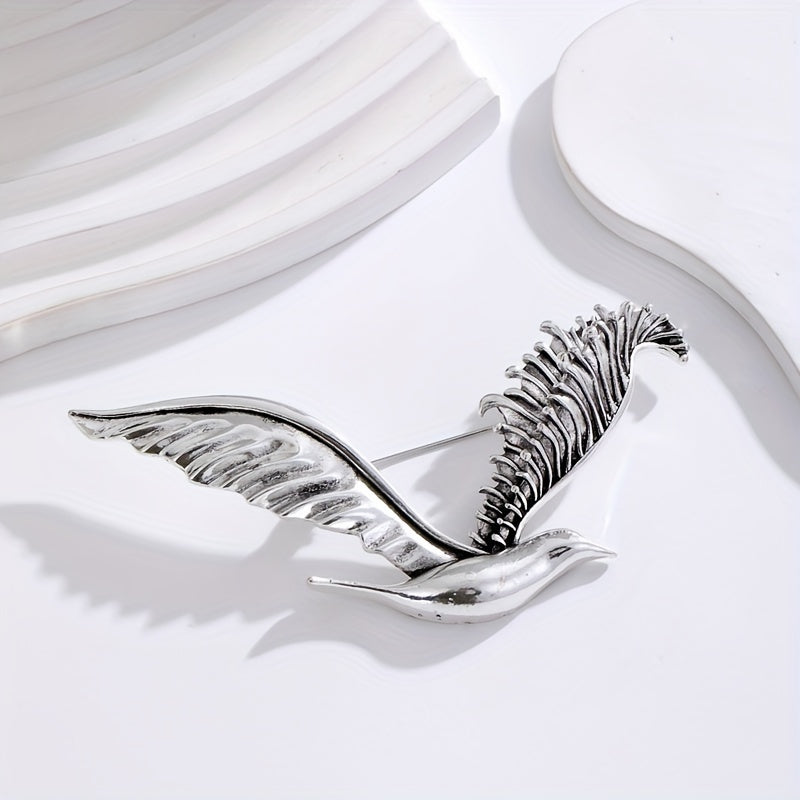 Vintage-Inspired Electroplated Bird Brooch Lapel Pin for Women