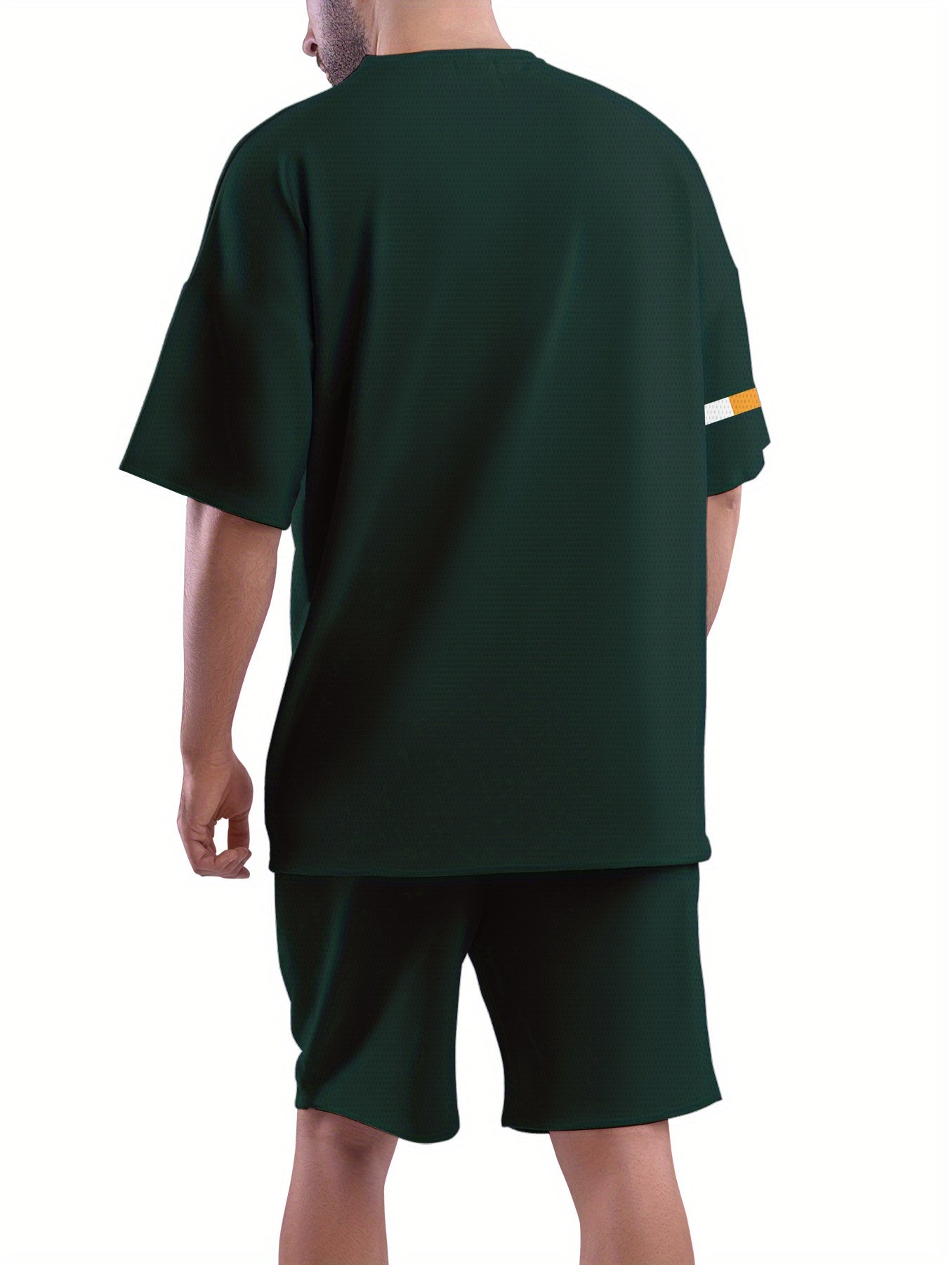 Men's Summer Casual T-Shirt and Pants Set with 3D Printing Breathable Polyester