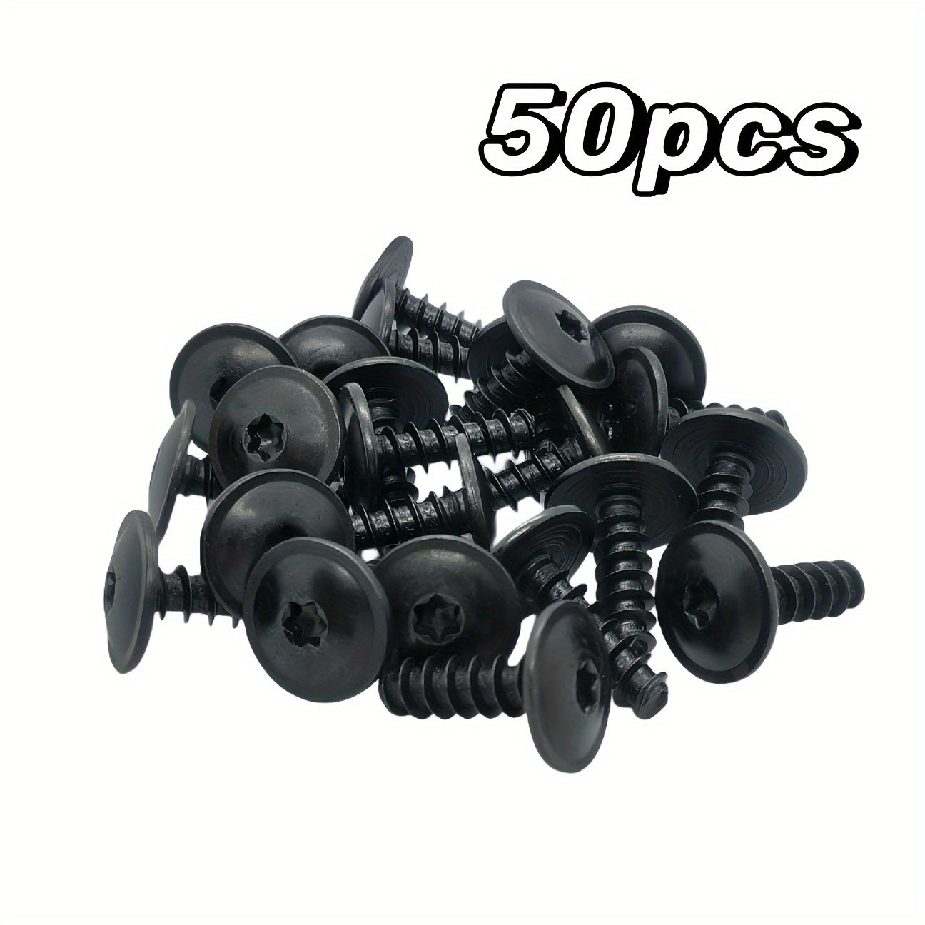 50 Pack Black T20 Self-Tapping Screws for Water Pipe Fixing Durable Fasteners