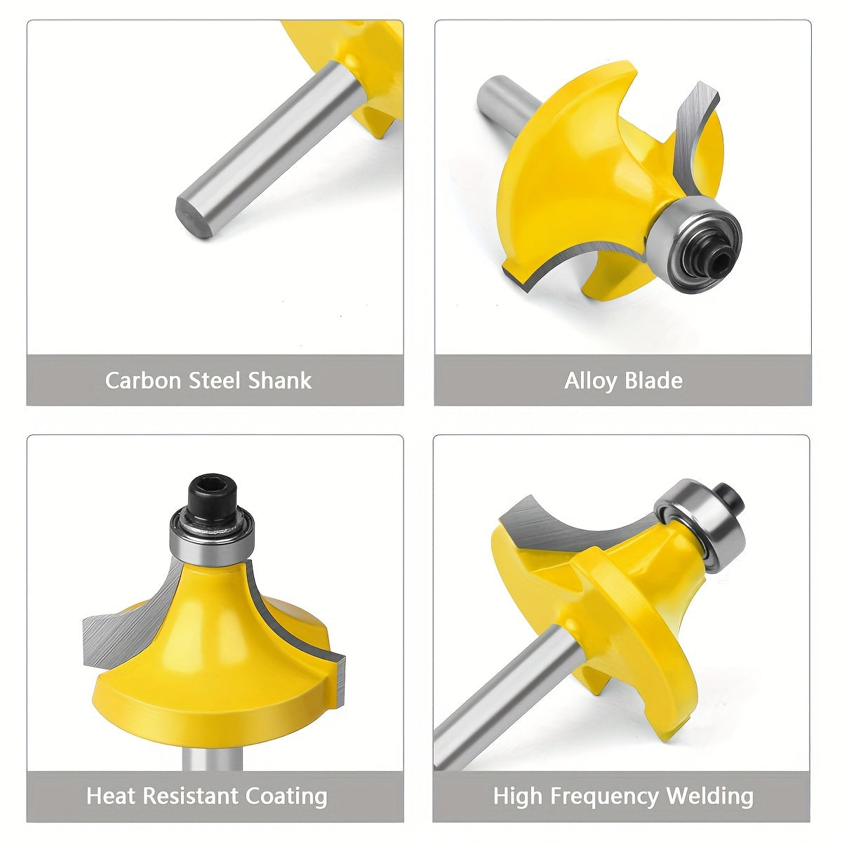 Set of 15 Woodworking Router Bits with 6mm and 8mm Shanks for Trimming Slotting Engraving