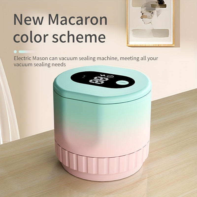 USB orqali qayta zaryadlanadigan batareyaga ega Elektrik Mason Jar Vacuum Sealer Kiti.