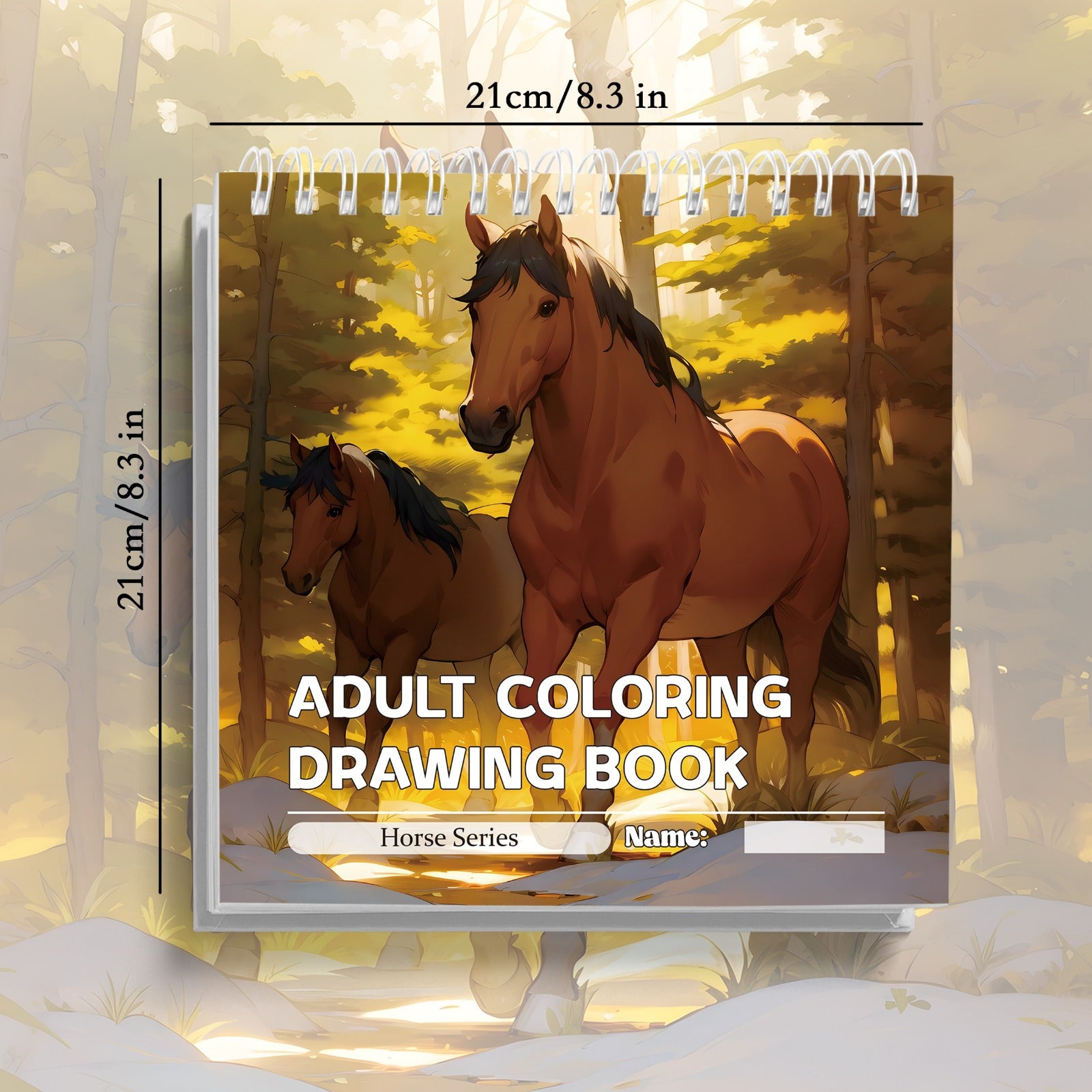 Libro para colorear de caballos adultos con páginas gruesas para relajarse y regalar