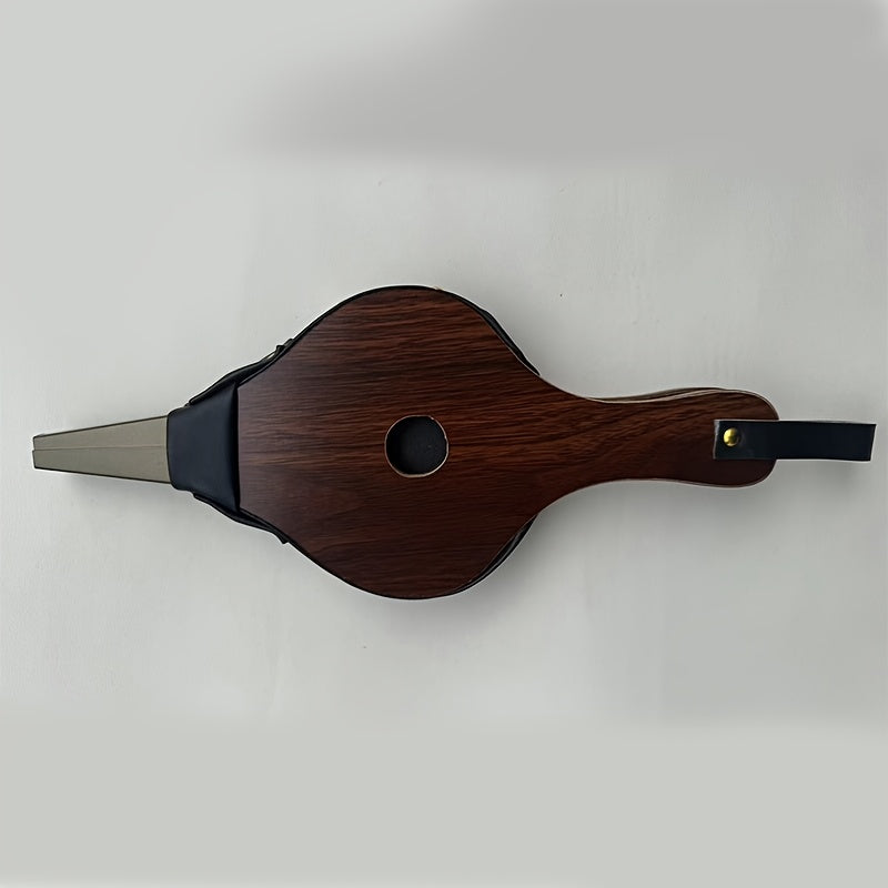 Handcrafted Wooden Fireplace Bellows with Leather and Brass Rivets for Fireplaces and Camping