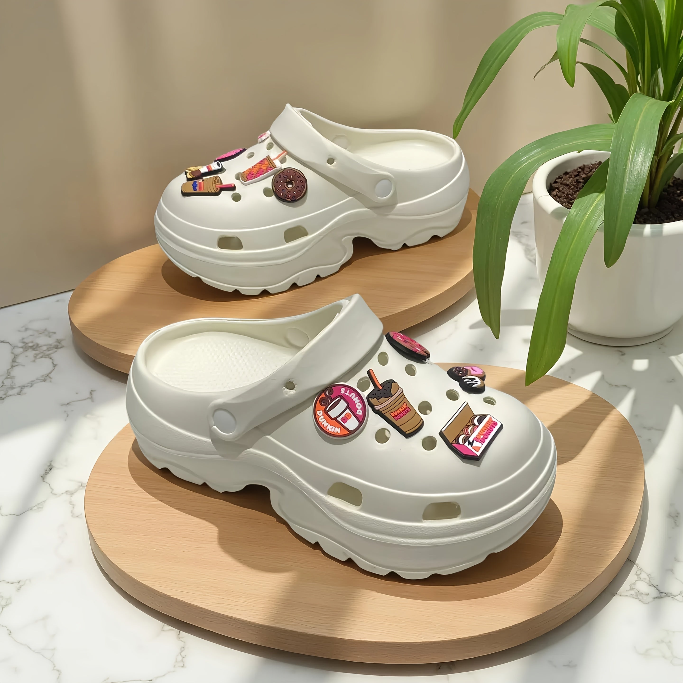 Girls Summer Sandals EVA Slip-On Donut Accessories Casual Comfort