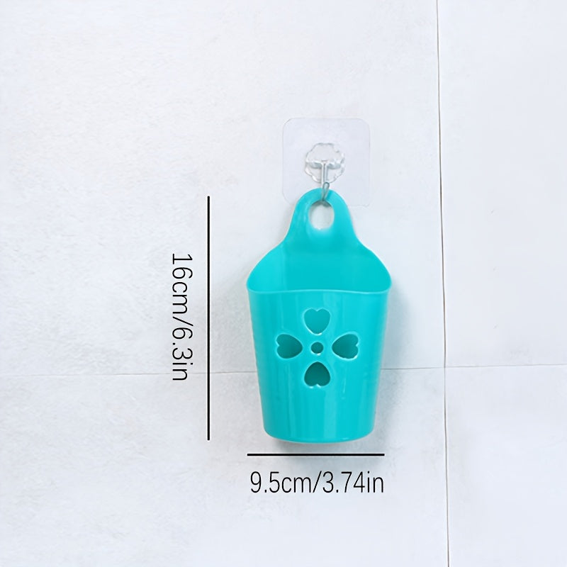 Ko'p rangli plastik devorga o'rnatiladigan saqlash savati - oshxona, hammom, talabalar yotoqxonasida foydalanish uchun mukammal - yig'ish shart emas, elektrsiz, yog'ochsiz dizayn