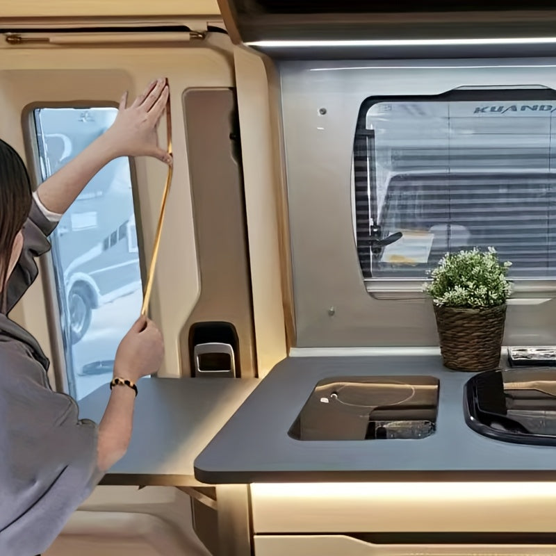 50m RV Bathroom Brushed Golden Silvery Floor Edging Wall Stickers Waterproof Trim