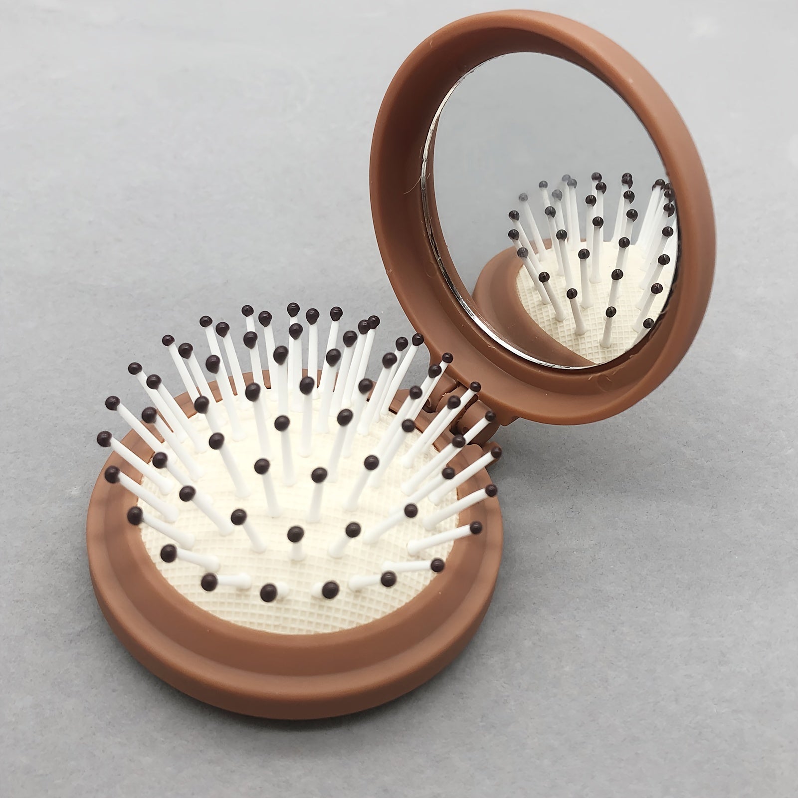 Portable Makeup Mirror with Comb Foldable Multifunctional for Outdoor Use