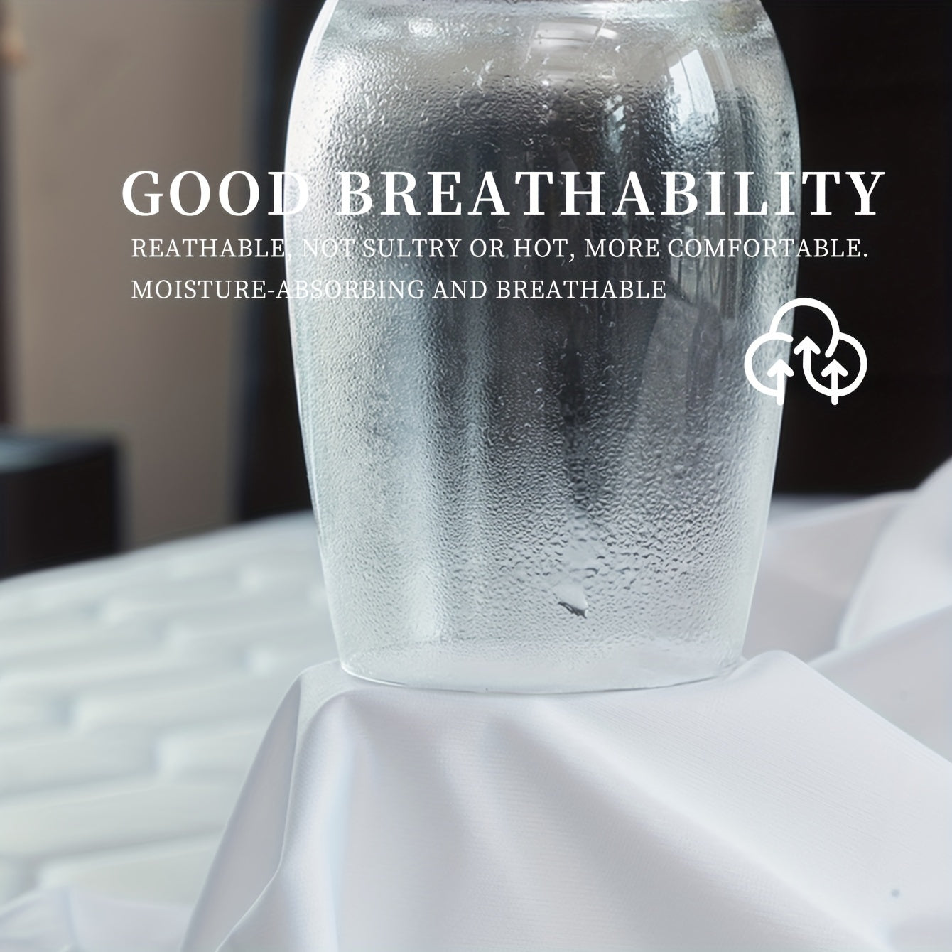 Waterproof Breathable Pillow Covers Set for Hypoallergenic Dustproof Soft Breathability