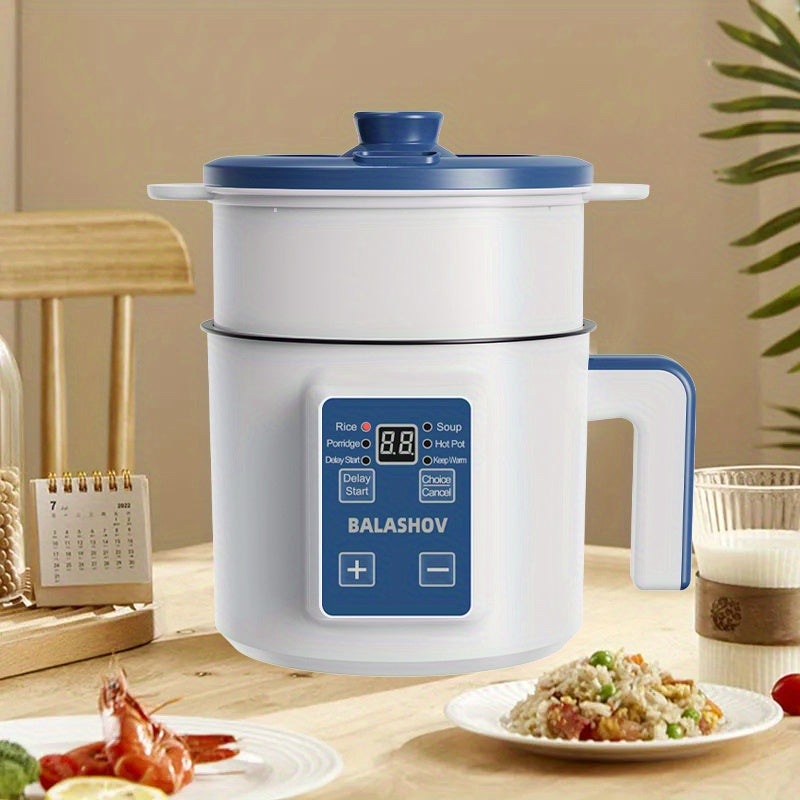 Electric Hot Pot for 1-3 People 6 Modes Safety Features Timer Compact Design White