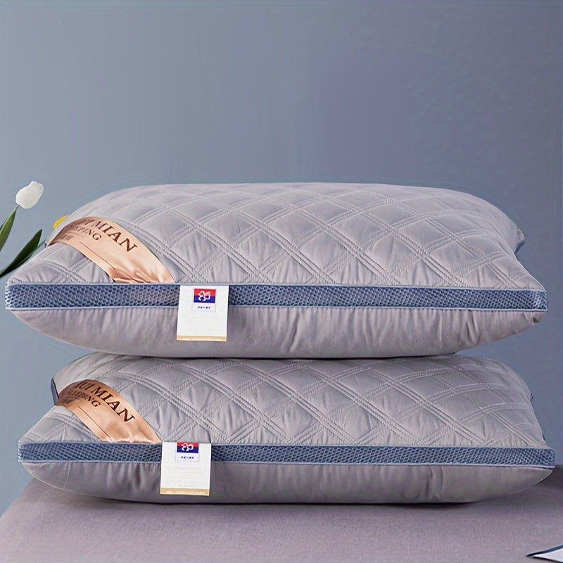 Soft Pillow Set for Bedroom Bedding Includes 1 or 2 Quilted Hotel Pillows for Neck Support