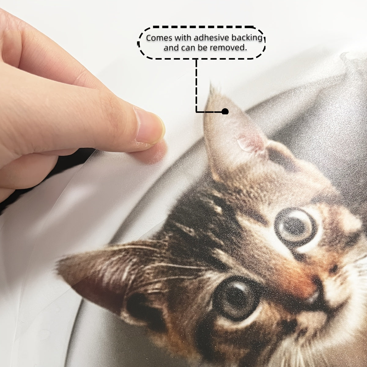 3D Cat Toilet Lid Decal Animal Print Self-Adhesive PVC Bathroom Decoration