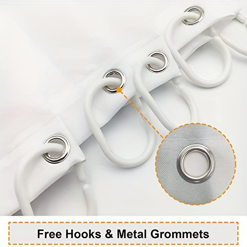 Peach Cartoon Shower Curtain Waterproof with 12 Hooks Bathroom Decor