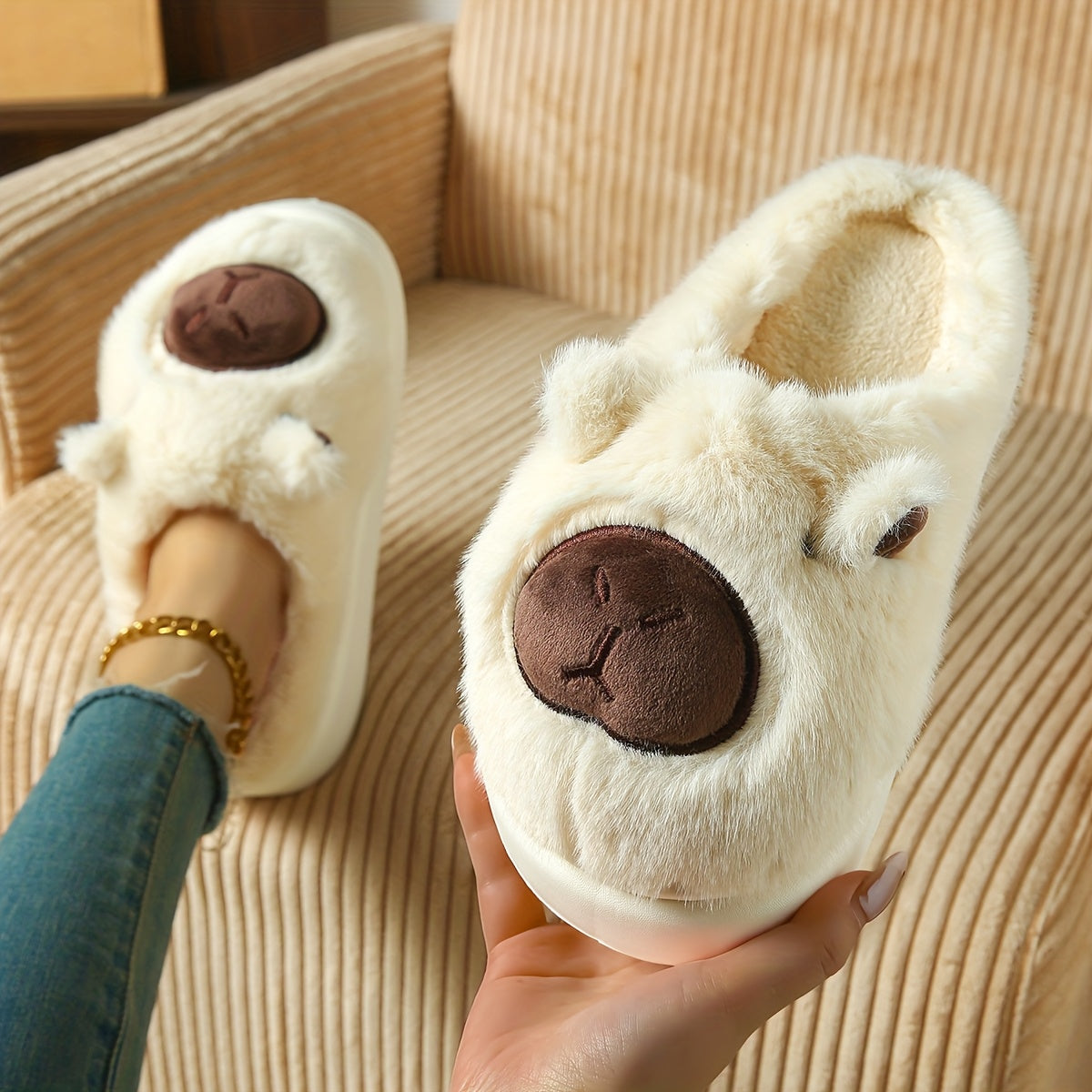 Women's Autumn Winter Kabbalah Slippers Indoor Home Couple Cushioned