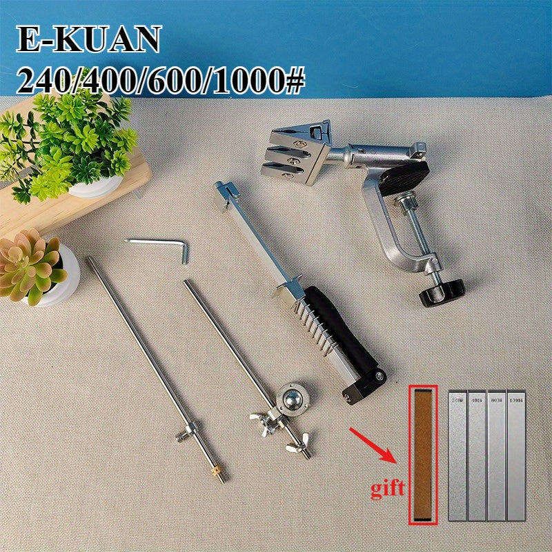 2025 Professional Precision Sharpening Tool with 360° Rotating Flip Fixed Angle system, Adjustable Handle, Multiple Rods. Durable construction. Ideal for kitchen sharpening.