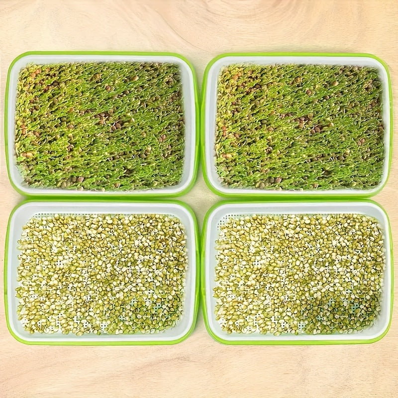 Large Capacity Microgreens Seed Sprouting Trays Soil-Free Plastic Indoor Outdoor
