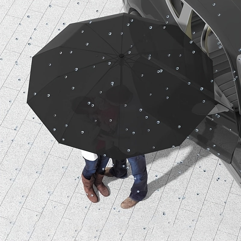 Paraguas automático unisex plegable con 72 varillas reforzadas protección UV resistente al agua