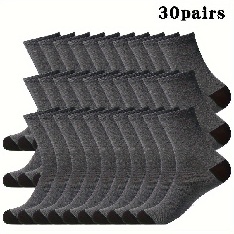 Set de calcetines largos coloridos para hombre, 20, 30, 50 pares, de punto, poliéster, cómodos