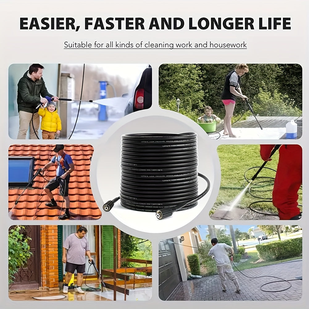 4000 PSI Pressure Washer Hose Kink Resistant 1/4 Inch Vinyl with M22-14mm Brass Thread