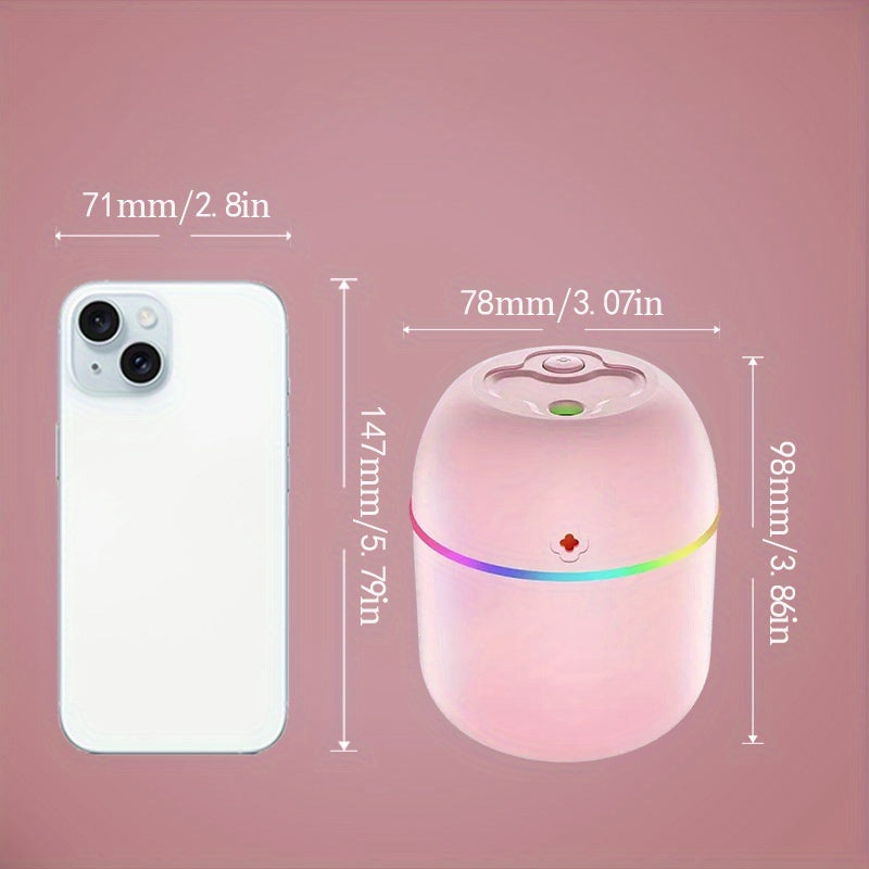 Portable USB Humidifier with Colorful Glow Decals for Bedroom Desk Car