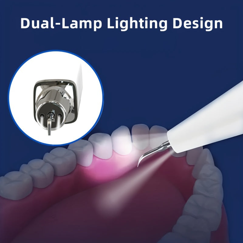 Portable Dental Cleaner With LED Lights Interchangeable Heads Tartar Removal